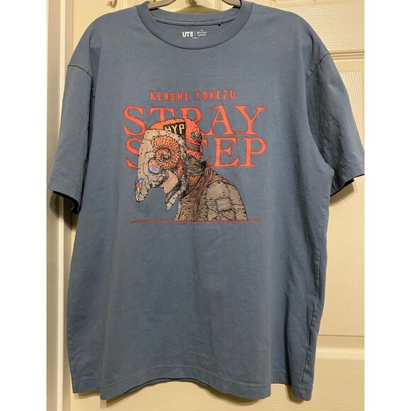 Uniqlo UT Kenshi Yonezu Stray Sheep Graphic Tee T-Shirt Men XL/L Blue Anime GUC - Picture 1 of 11